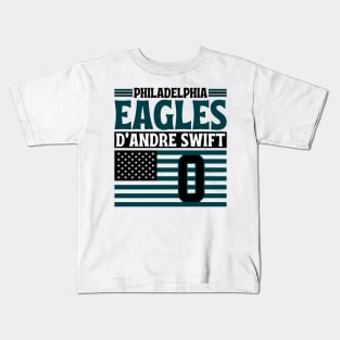 Philadelphia Eagles Swift 0 American Flag Football Kids T-Shirt